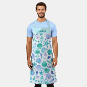 Waterverf Zeeschelpen en Zeesterren Kustpatroon Schort (Gedragen)