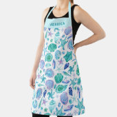 Waterverf Zeeschelpen en Zeesterren Kustpatroon Schort (Insitu)