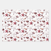 Waterverf Zeeschelpen en Zeesterren Marine Life Inpakpapier Vel (Voorkant)