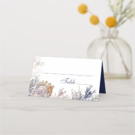 Waterverf Zeeschelpen Koralen Bruiloft Plaatskaartje