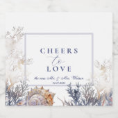 Waterverf Zeeschelpen & Koralen Bruiloft Sparkling Wijnetiket (Enkel label)