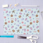 Waterverf Zeeschelpen Marine Life Lichtblauw Tissuepapier (Craft)