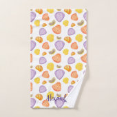 Waterverf Zeeschelpen met Naam Badhanddoek Set Bad Handdoek (Handdoek)