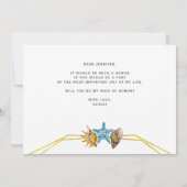 Waterverf zeeschelpen zal je mijn bruidsmeisje zij kaart (Achterkant)