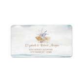 Waterverf-zeeschelpen, Zee-weddenschapslabel Etiket (Voorkant)