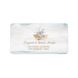 Waterverf-zeeschelpen, Zee-weddenschapslabel Etiket