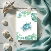 Waterverf Zeeschildpad Blanco Kaart