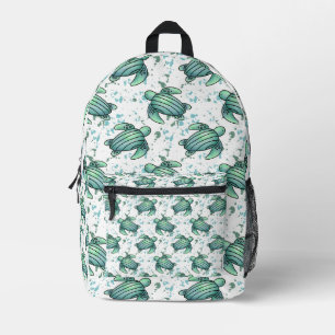 waterverf zeeschildpad groen blauw patroon dier bedrukte rugzak