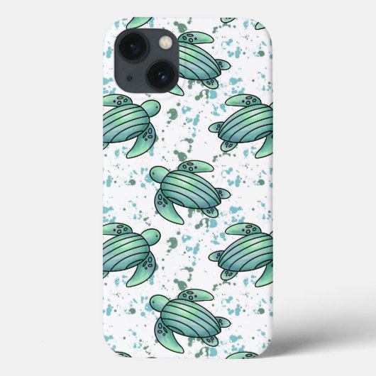 waterverf zeeschildpad groen blauw patroon dier Case-Mate iPhone case (Achterkant)