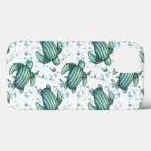 waterverf zeeschildpad groen blauw patroon dier Case-Mate iPhone case (Achterkant (horizontaal))