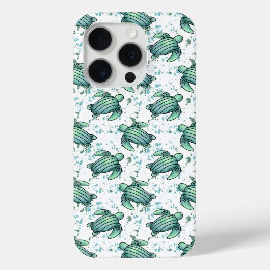 waterverf zeeschildpad groen blauw patroon dier Case-Mate iPhone case (Achterkant)