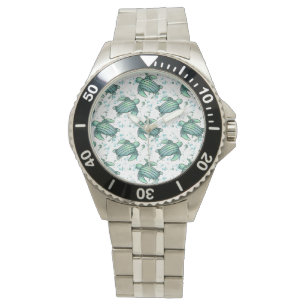 waterverf zeeschildpad groen blauw patroon dier horloge