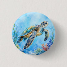 Waterverf Zeeschildpad Onderwater