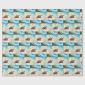 Waterverf Zeeschildpad Op Een Strand Cadeaupapier (Vlak)