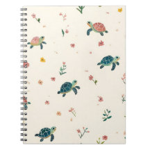 Waterverf Zeeschildpad Patroon Mooie Kust Bloemen