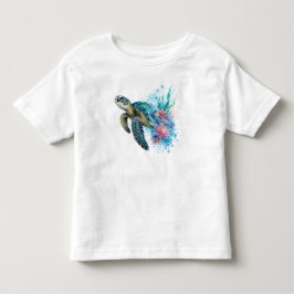 Waterverf Zeeschildpad PNG Oceaan Kustontwerp Kinder Shirts