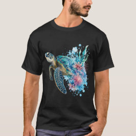 Waterverf Zeeschildpad PNG Oceaan Kustontwerp T-shirt