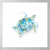 Waterverf Zeeschildpad Poster (Voorkant)