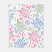 Waterverf Zeeschildpadden Oceaan / Kuststrand Fleece Deken (Voorkant)