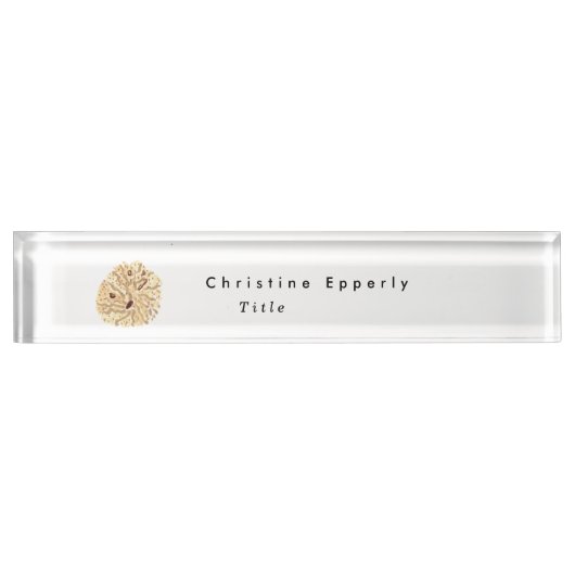 Waterverf Zeeshells Beach House Vacation Rental Naambordje (Voorkant)