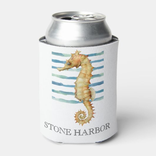 Waterverf zeesoortstrand kust blikjeskoeler (Blikje Voorkant)