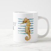 Waterverf zeesoortstrand kust grote koffiekop (Rechts)