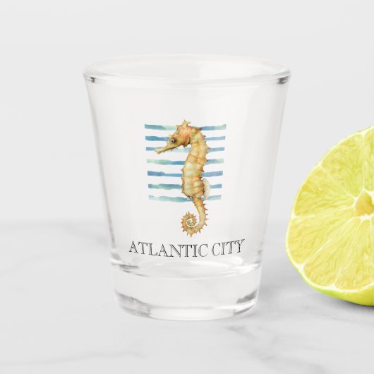 Waterverf zeesoortstrand kust shot glas (Voorkant)