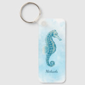 Waterverf zeesoortstrand kust sleutelhanger (Voorkant)