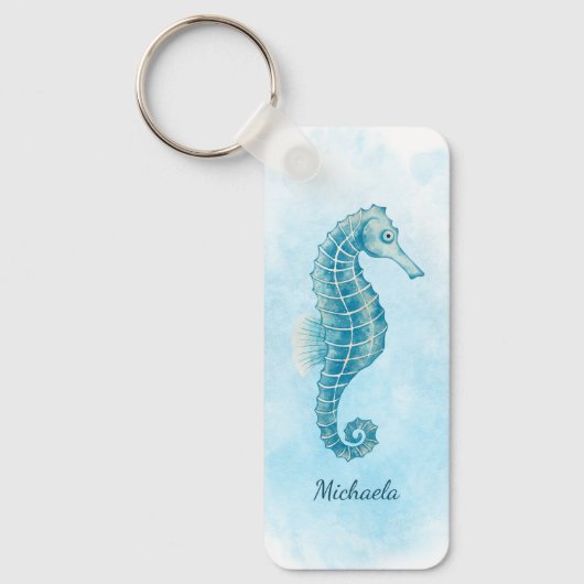 Waterverf zeesoortstrand kust sleutelhanger (Voorkant)