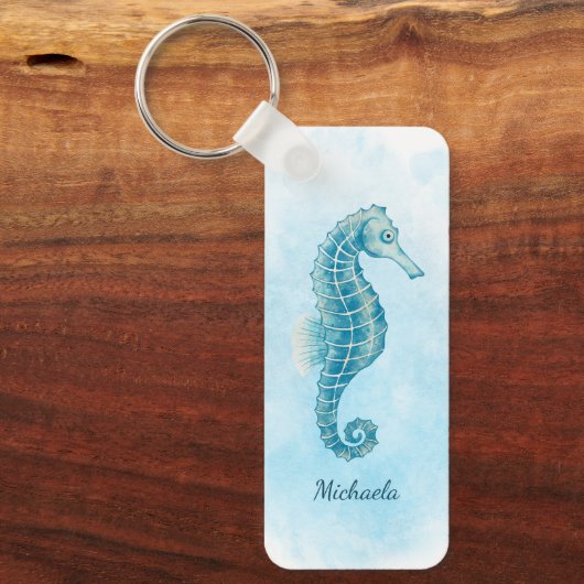 Waterverf zeesoortstrand kust sleutelhanger (Voorkant)