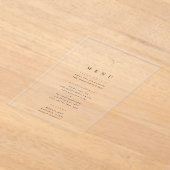 Waterverf Zeester Elegante Trouwacryl Menu Acryl Uitnodigingen (Laagn)