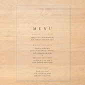 Waterverf Zeester Elegante Trouwacryl Menu Acryl Uitnodigingen (Voorkant)