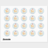 Waterverf zeester kerstman ronde sticker (Vel)