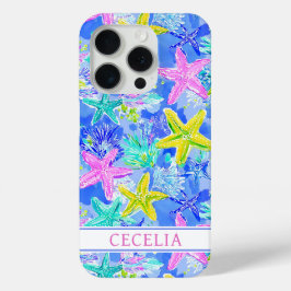 Waterverf Zeester Monogram iPhone 15 Pro Case