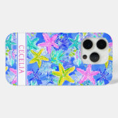 Waterverf Zeester Monogram Case-Mate iPhone Case (Achterkant (horizontaal))