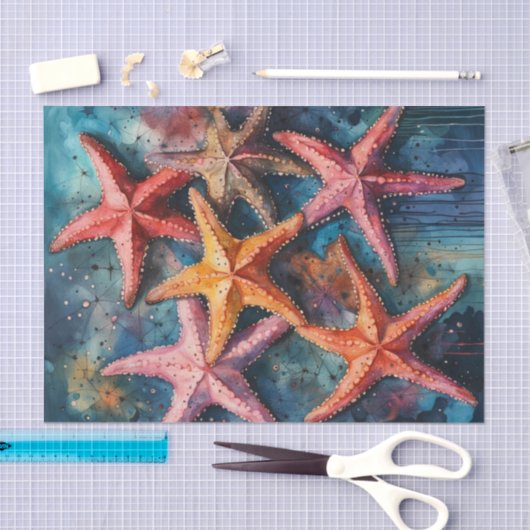 Waterverf Zeester Nautische Decoupage Papier (Craft)