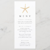 Waterverf Zeester Strand Minimalistische Trouwmenu Menu (Voorkant)