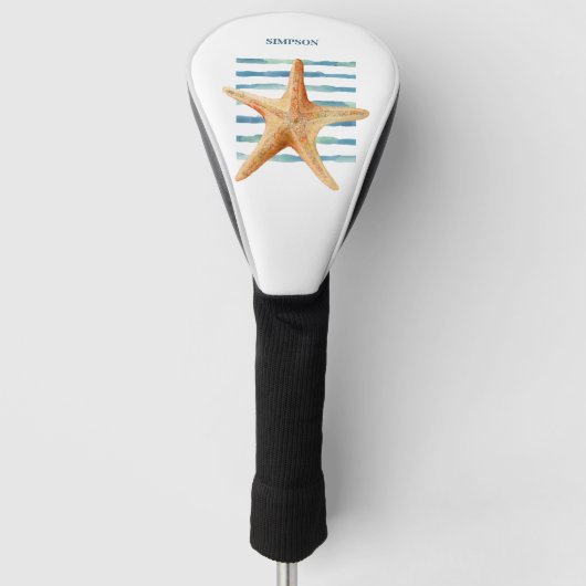Waterverf ZEESTER, ZEELEVEN Golfheadcover (Voorkant)