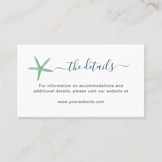 Waterverf zeesterren Beach trouwkaart Plaatskaartje (Voorkant)