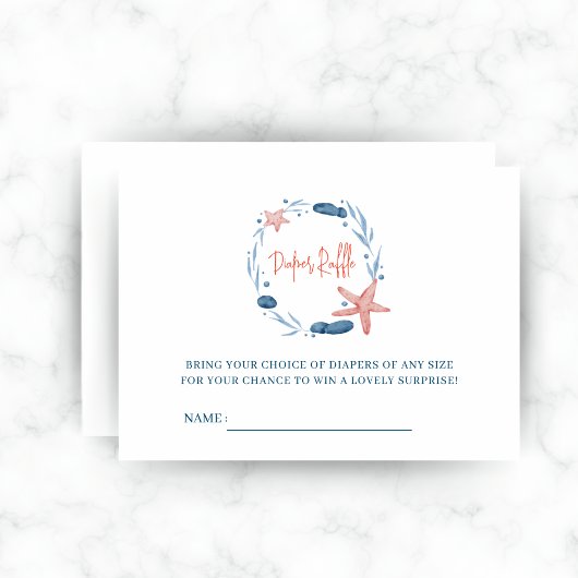 Waterverf Zeesterren Koraal Reef Luier Raffle Informatiekaartje