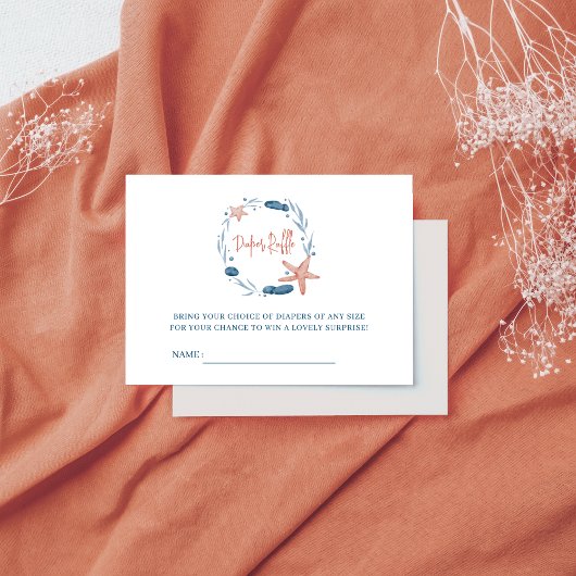 Waterverf Zeesterren Koraal Reef Luier Raffle Informatiekaartje