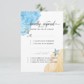 Waterverf zeesterren kust strand bruiloft RSVP kaartje (Staand voorkant)