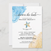 Waterverf zeesterren kuststrand Vrijgezellenfeest Kaart (Voorkant)