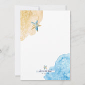 Waterverf zeesterren kuststrand Vrijgezellenfeest Kaart (Achterkant)