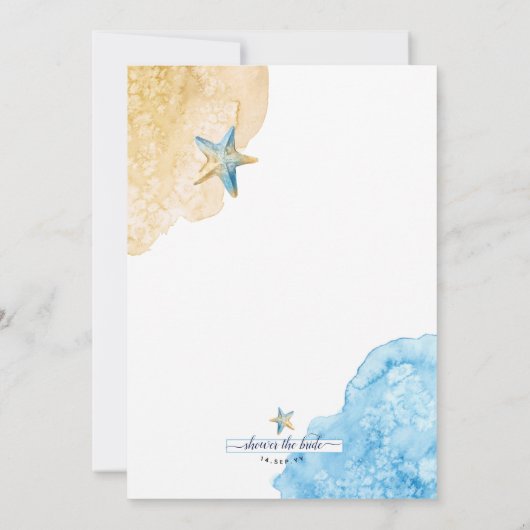 Waterverf zeesterren kuststrand Vrijgezellenfeest Kaart (Achterkant)