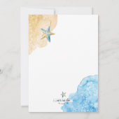 Waterverf zeesterren strand moderne kustbruiloft save the date (Achterkant)