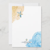 Waterverf zeesterren strand moderne kustbruiloft save the date (Achterkant)