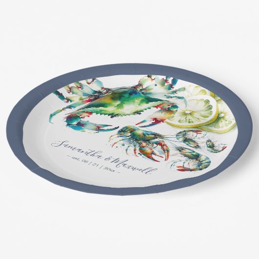 Waterverf Zeevruchten Kook Papieren Bordje (Gekanteld)