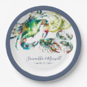 Waterverf Zeevruchten Kook Papieren Bordje (Voorkant)