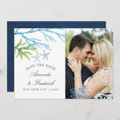 Waterverf zeewier Beach Weddenschap Save the Date (Voorkant / Achterkant)